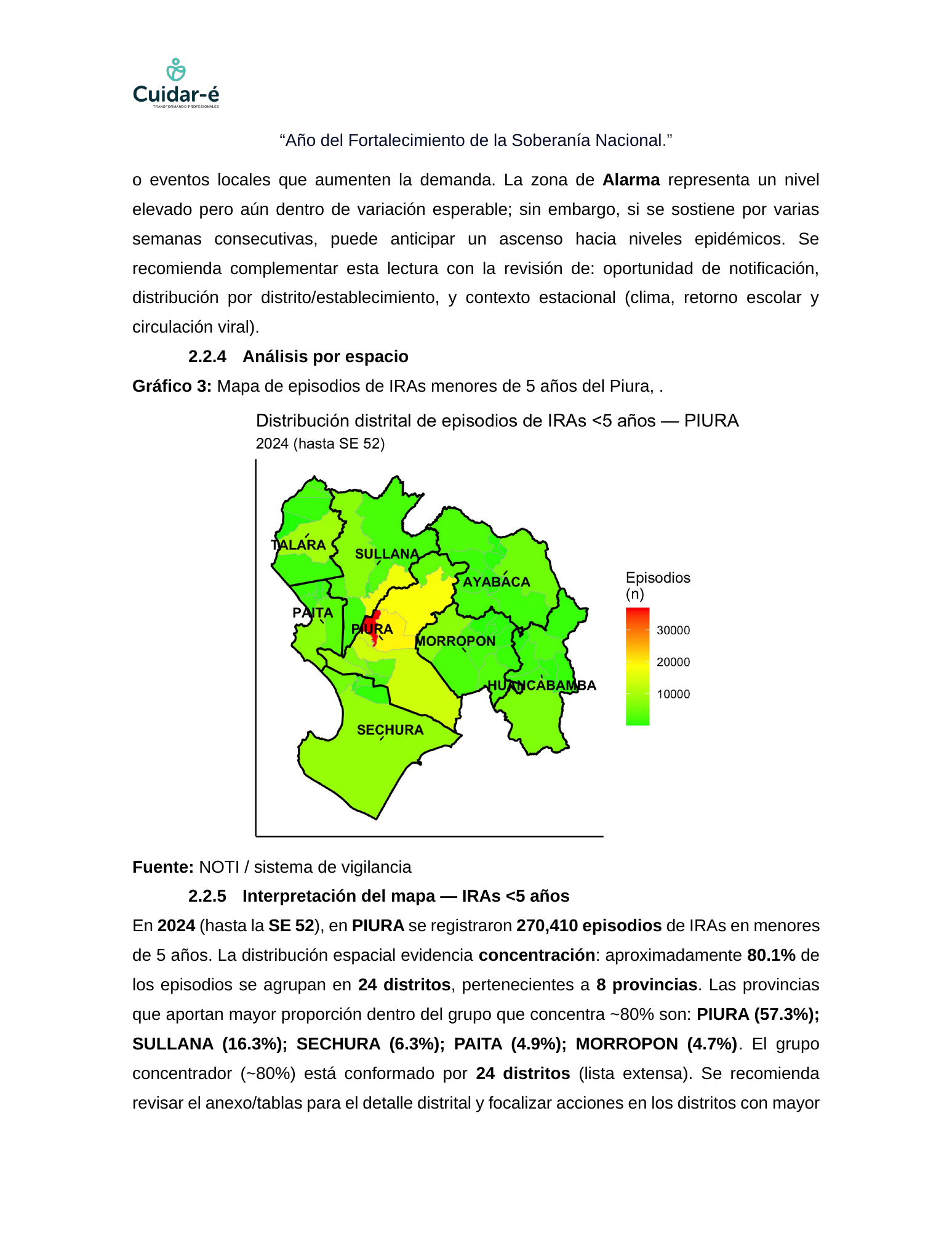Página 4 del reporte con mapa distrital
